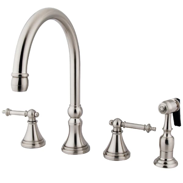 Widespread Kitchen Faucet, Brushed Nickel